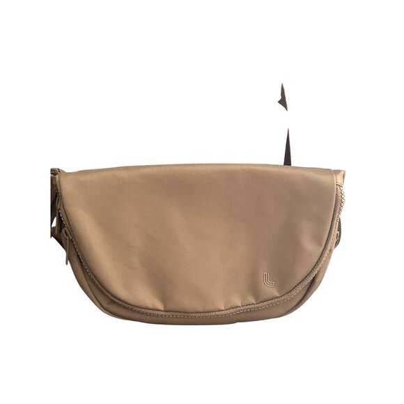 Lole Handbags - Lole Womens Beige Nylon Adjustable Crossbody Bag With Magnetic Closure & Zippere